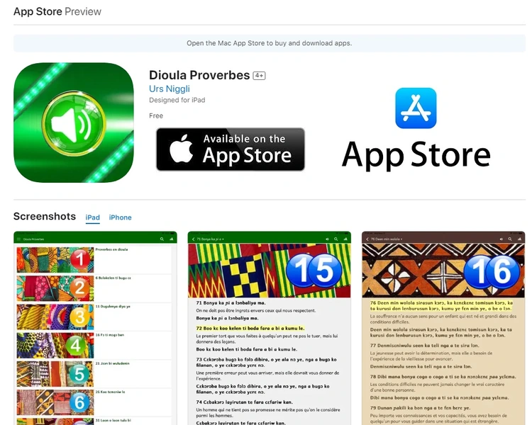 Proverbes dioula iPhone