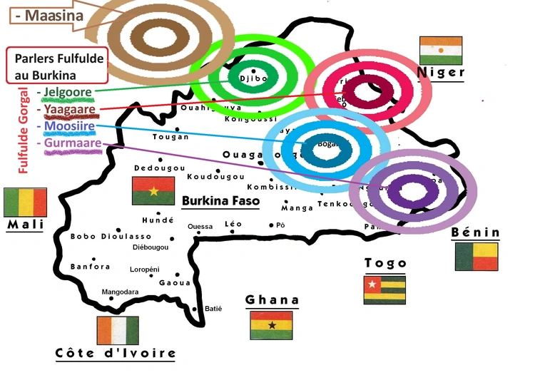 carte des dialectes fulfulde