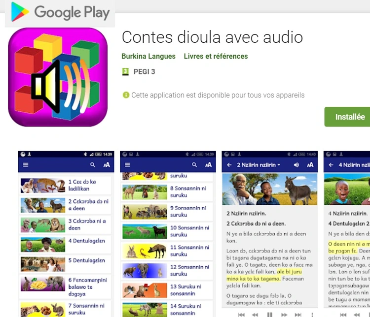 Contes dioula Play Store vol 1