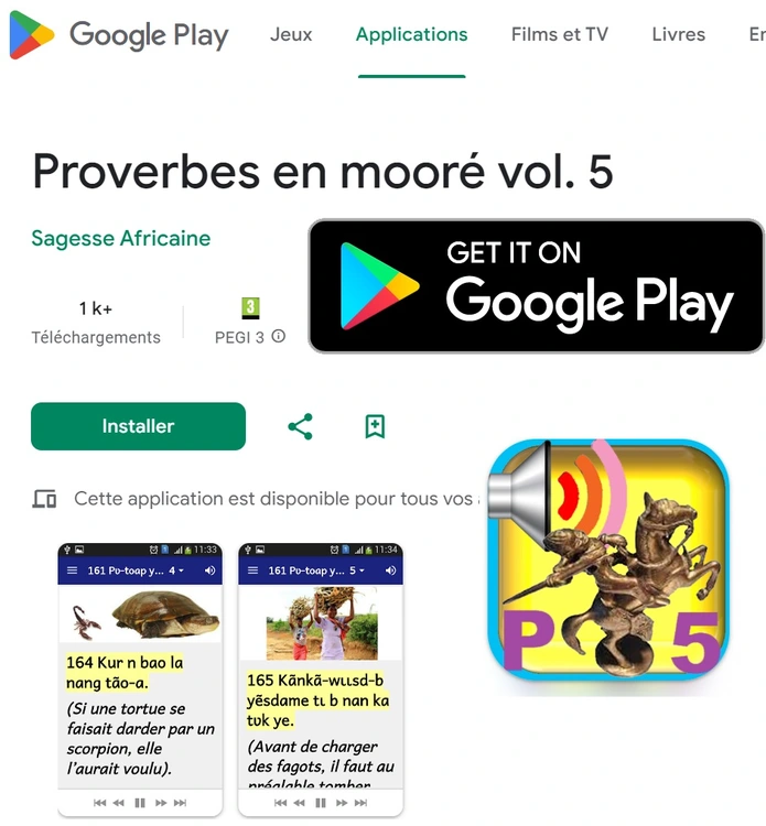 Proverbes moore vol 5 sur Play Store