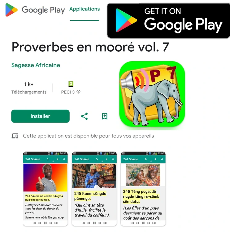 Proverbes moore vol 7 sur Play Store