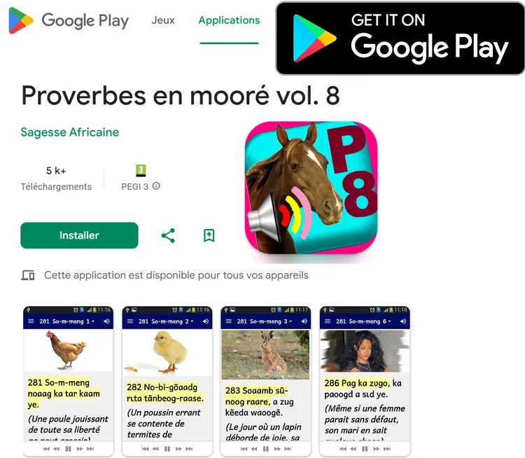 Proverbes moore vol 8 sur Play Store