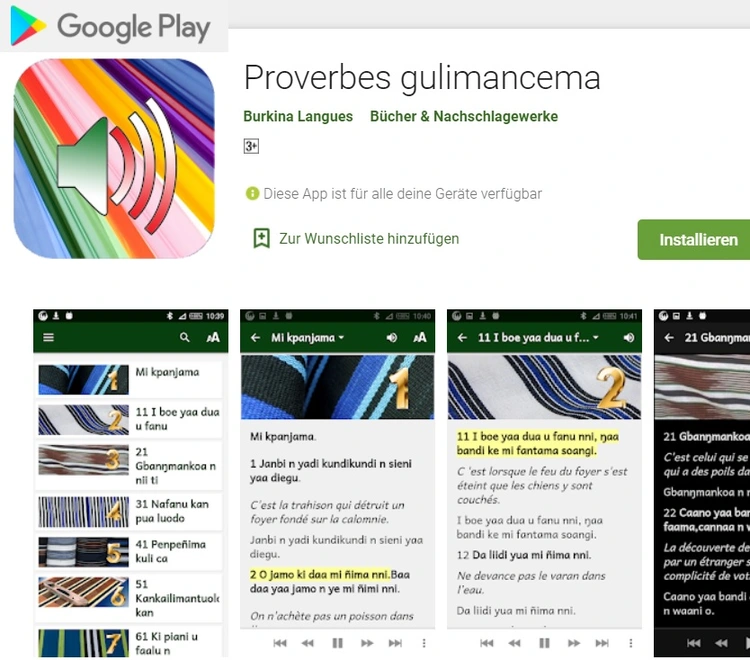 gulimancema proverbes Play Store